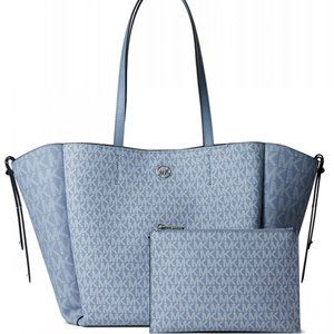 Michael Kors Freya Bi-Scale Tonal Signature Large Tote - Chambray